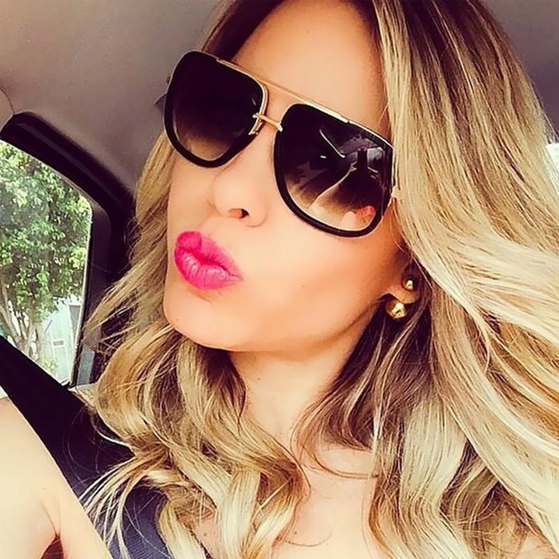 Men's Polarized Sunglasses Big Square Frame Luxury UV400 Retro Sunglasses