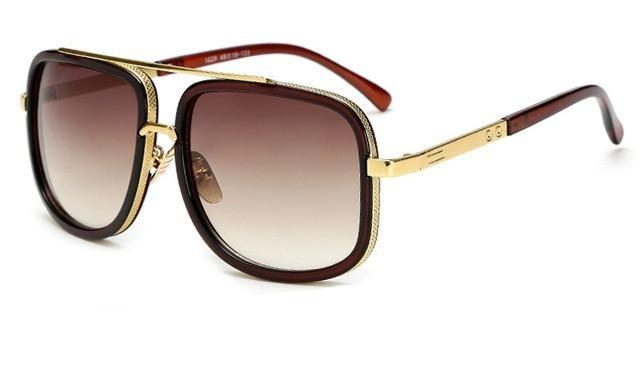 Men's Polarized Sunglasses Big Square Frame Luxury UV400 Retro Sunglasses