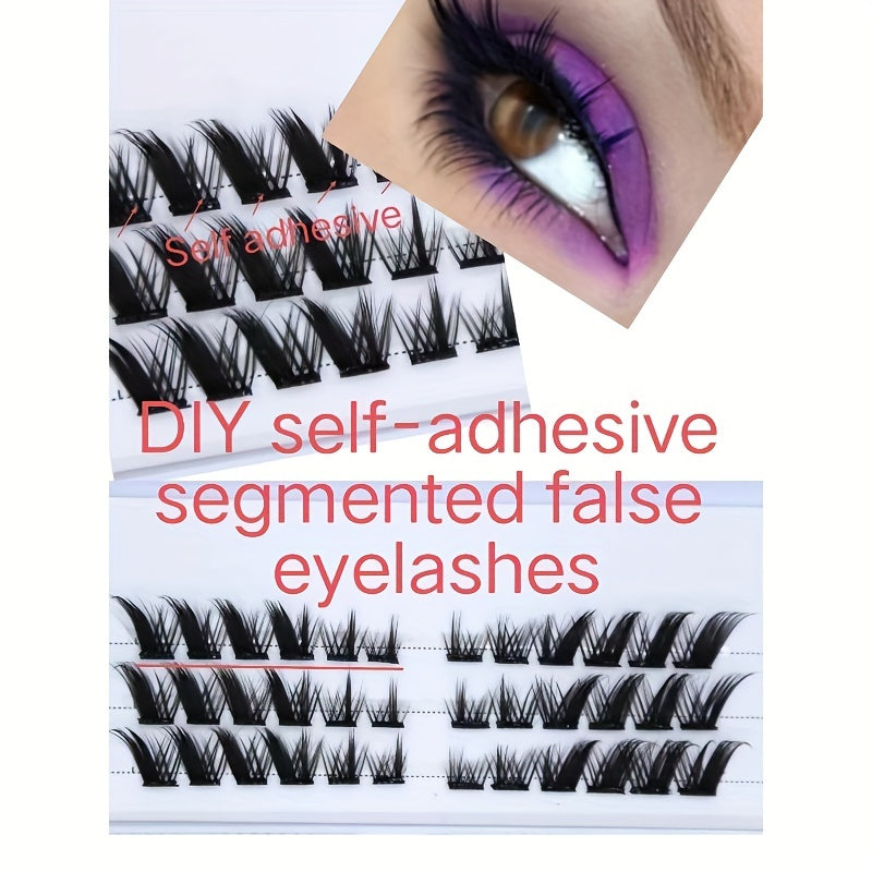No Glue Need - Zilool Self Adhesive Segmented False Eyelashes DIY Cluster False Eyelashes