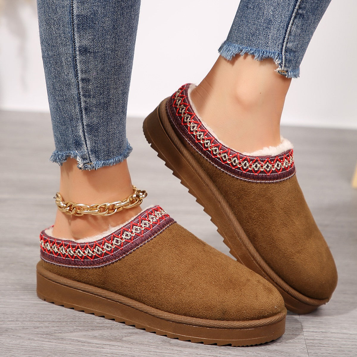 Lace Ethnic Style Snow Boots