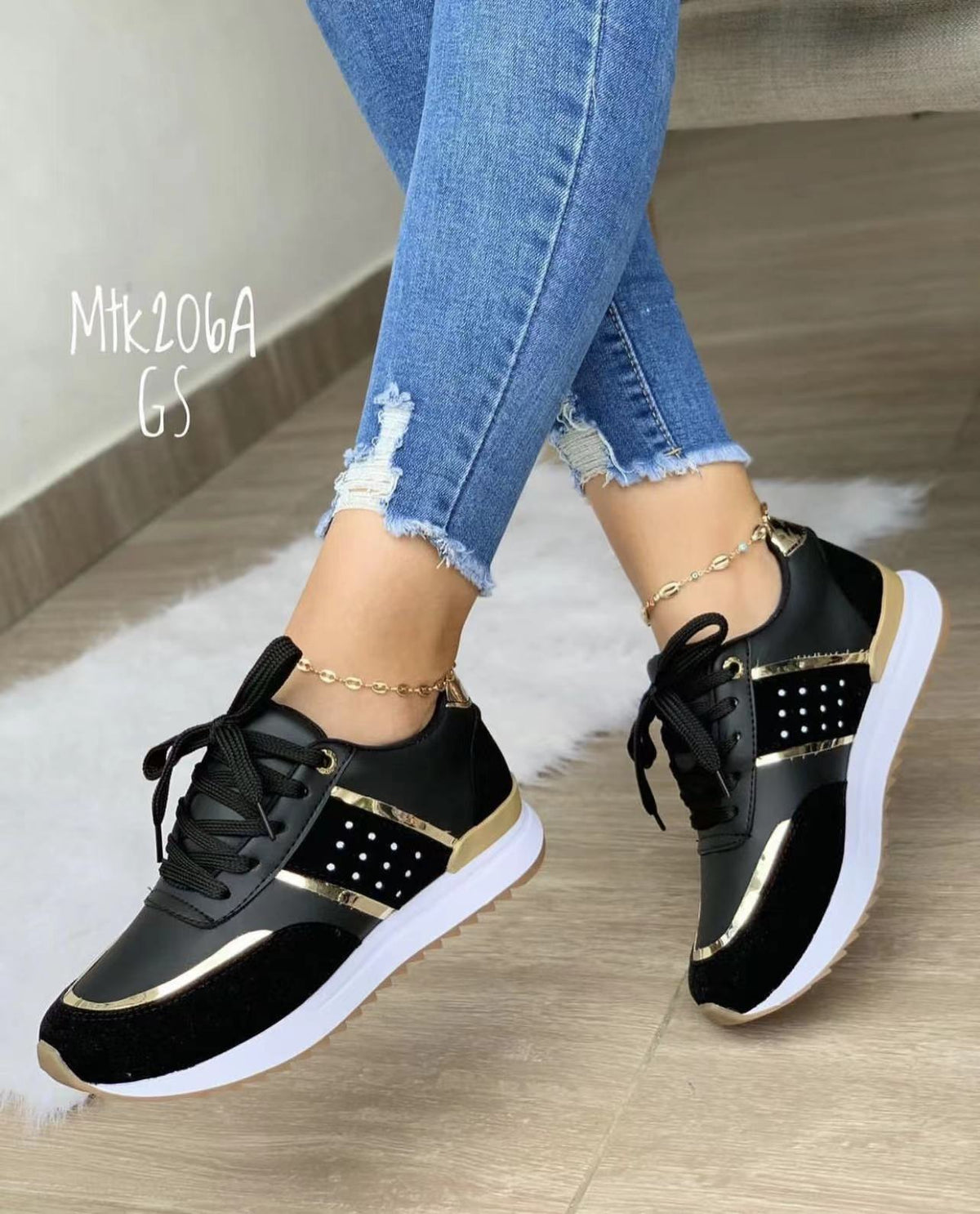Lace-Up Women's Thick-Soled Casual Sneakers