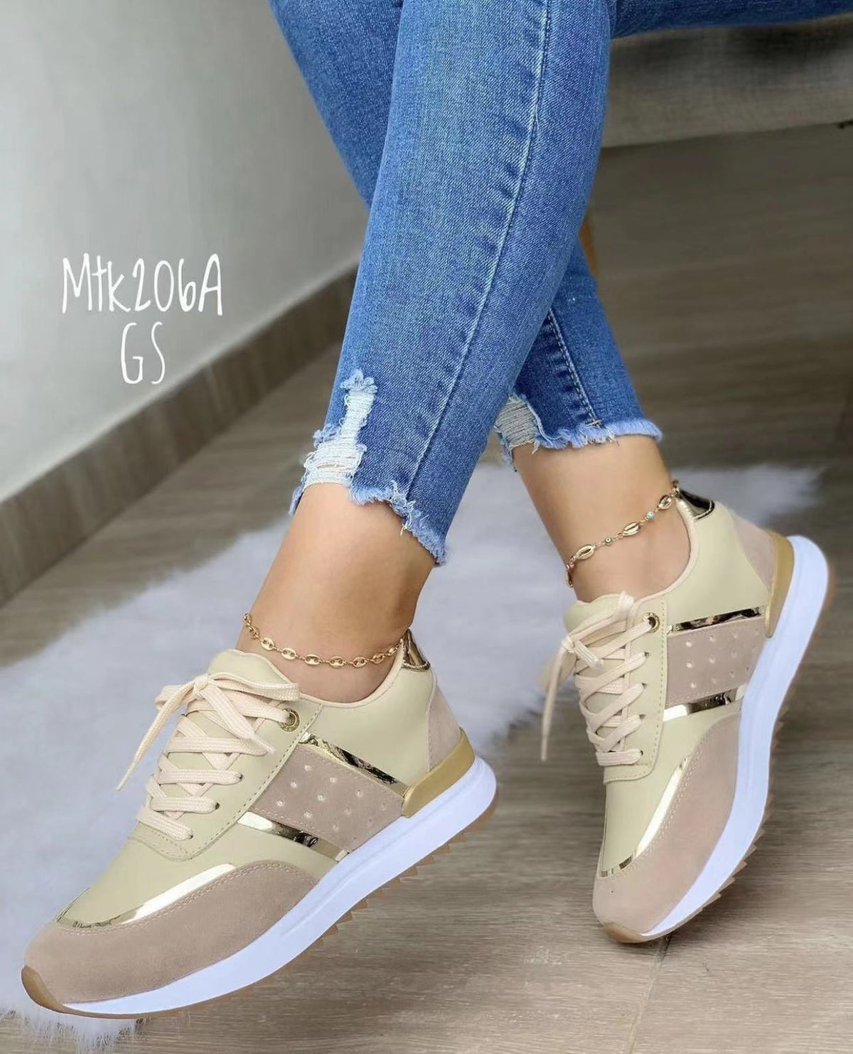 Lace-Up Women's Thick-Soled Casual Sneakers