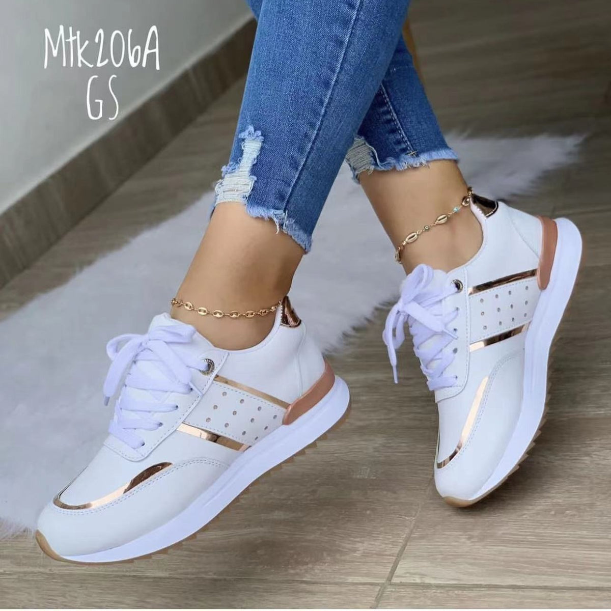 Lace-Up Women's Thick-Soled Casual Sneakers
