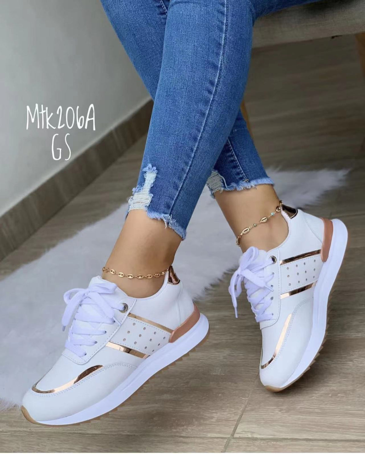 Lace-Up Women's Thick-Soled Casual Sneakers