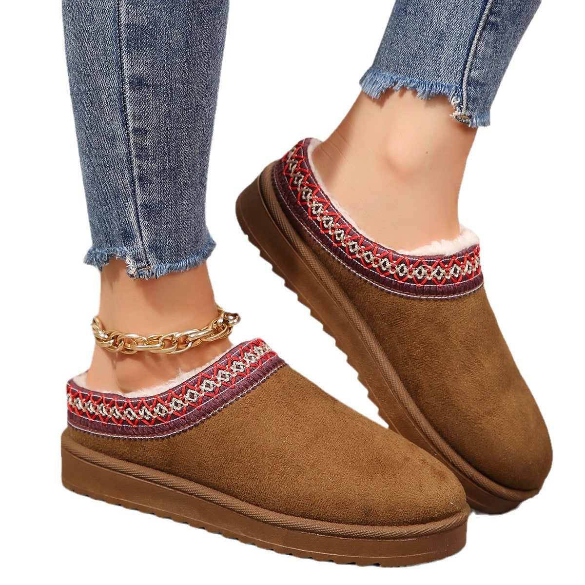 Lace Ethnic Style Snow Boots