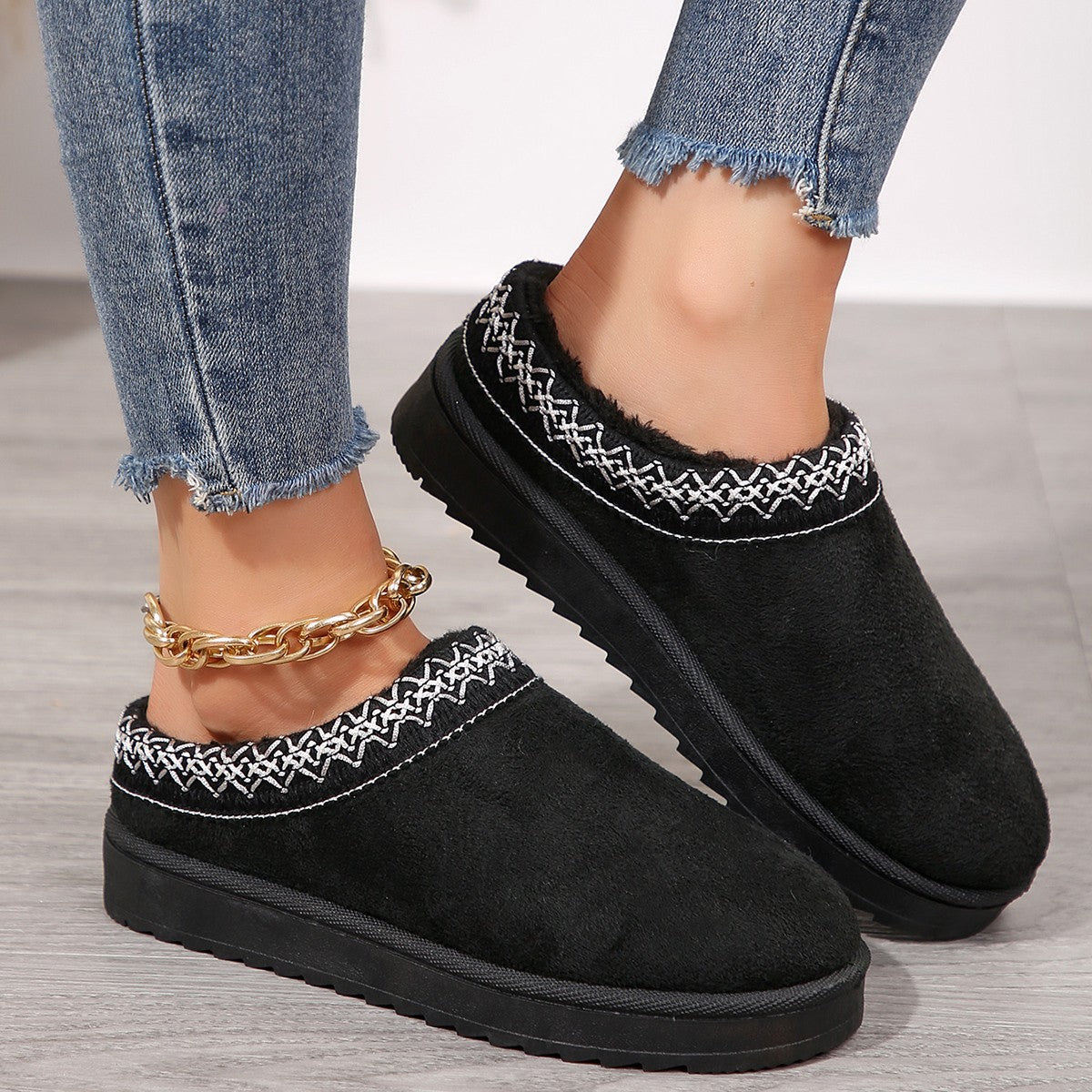 Lace Ethnic Style Snow Boots