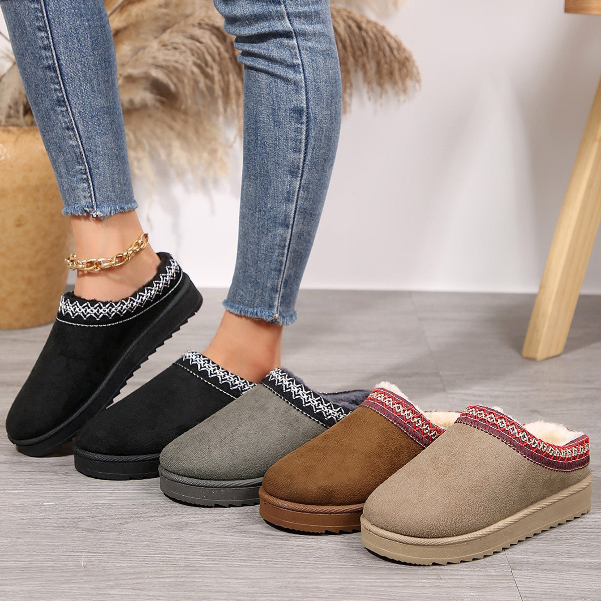 Lace Ethnic Style Snow Boots
