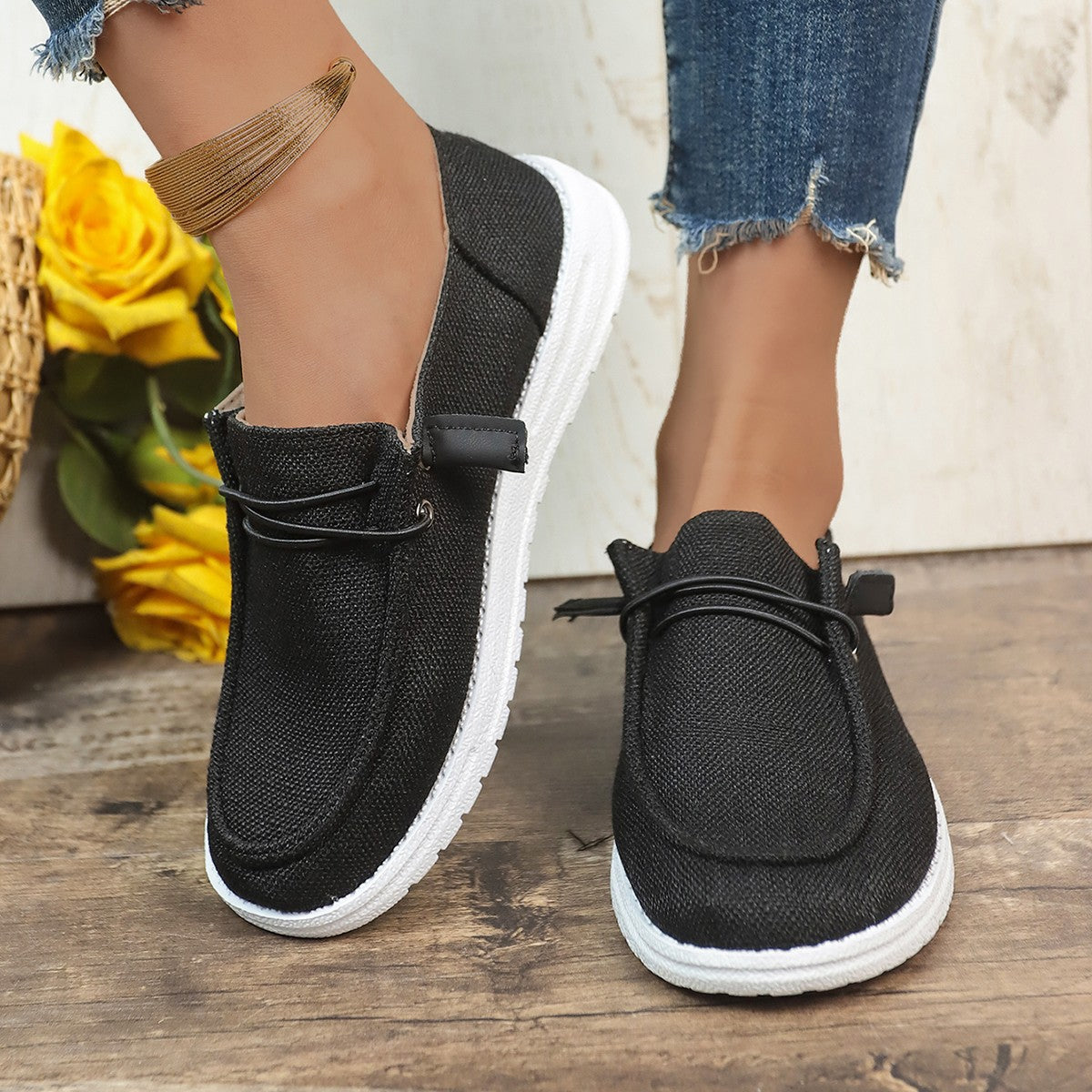 Women’s Low-Cut Slip-On Loafers – Flat Casual Shoes