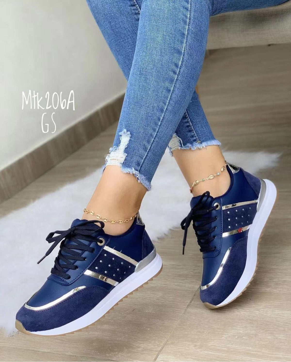Lace-Up Women's Thick-Soled Casual Sneakers