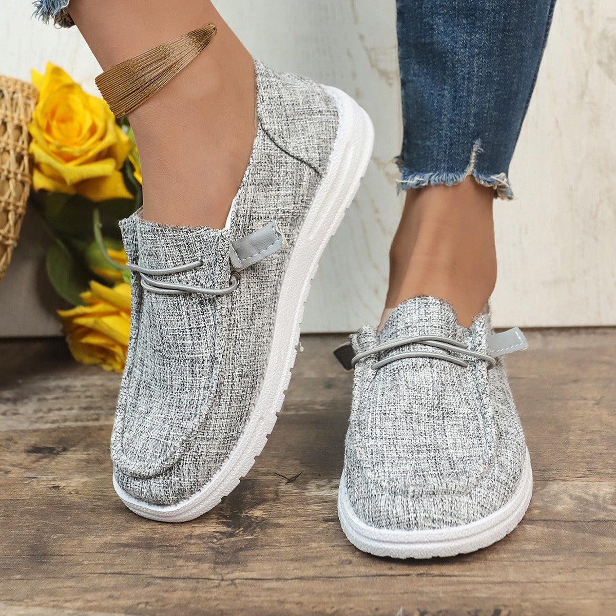 Women’s Low-Cut Slip-On Loafers – Flat Casual Shoes