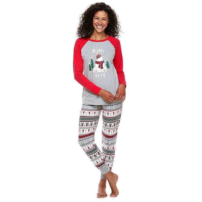 Christmas Family Matching Sleepwear Pajamas Sets White Snowman Trees Top and Pants 8