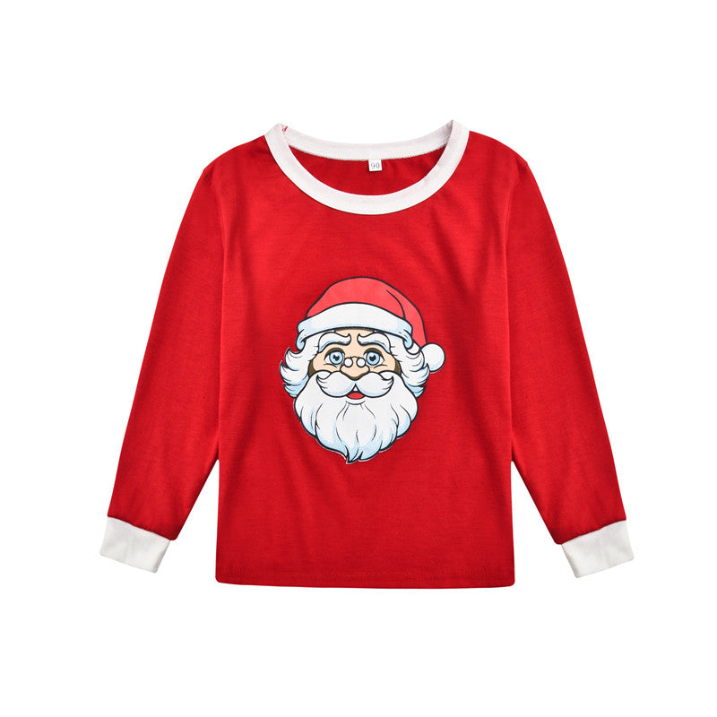 Christmas Family Matching Sleepwear Pajamas Sets Red Christmas Santa Claus Top and Stripes Pants 12