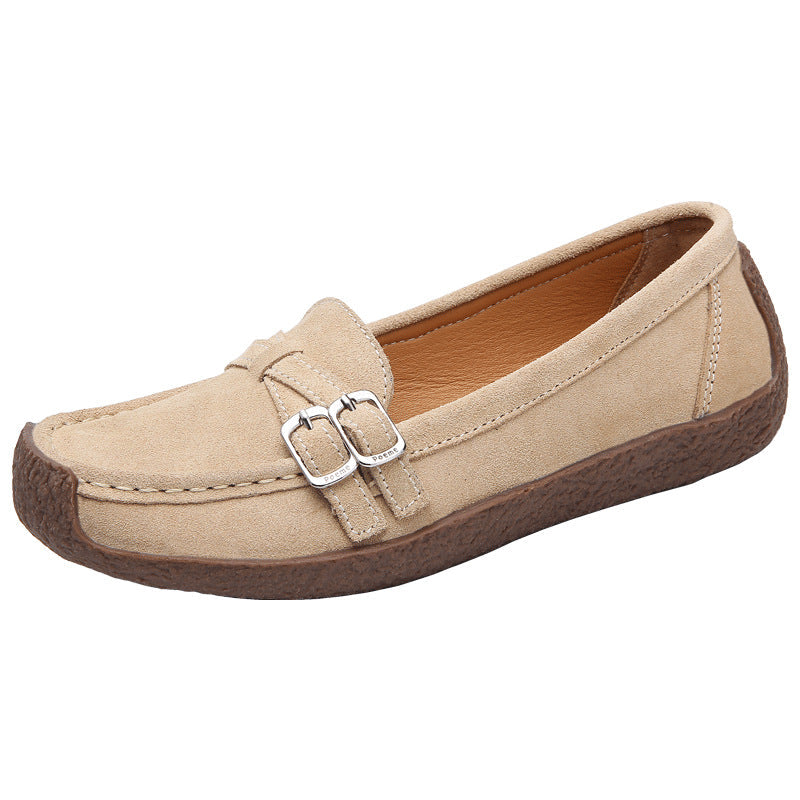 Zilool Leather Flat-bottomed Casual Shoes