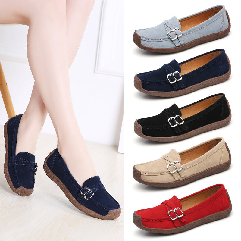 Zilool Leather Flat-bottomed Casual Shoes