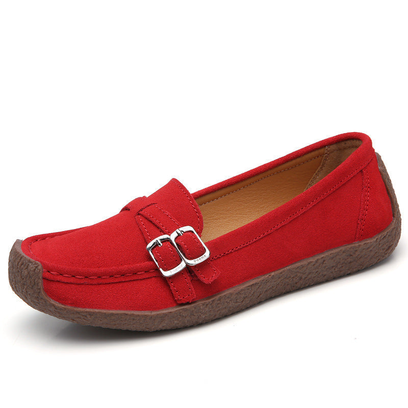 Zilool Leather Flat-bottomed Casual Shoes