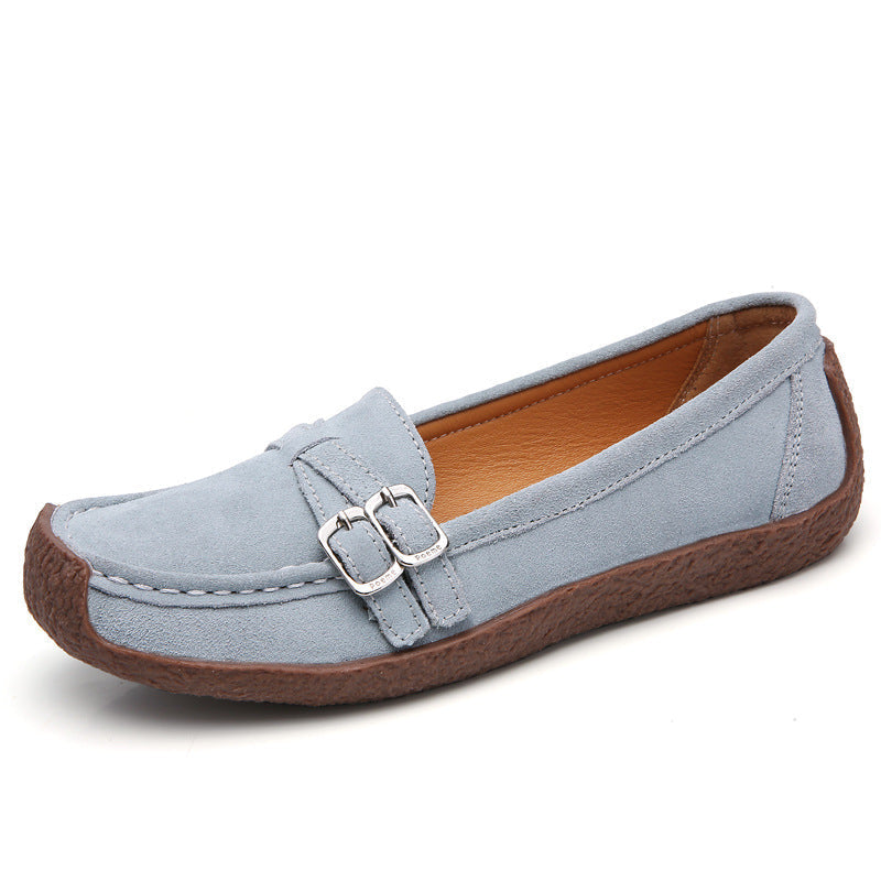 Zilool Leather Flat-bottomed Casual Shoes