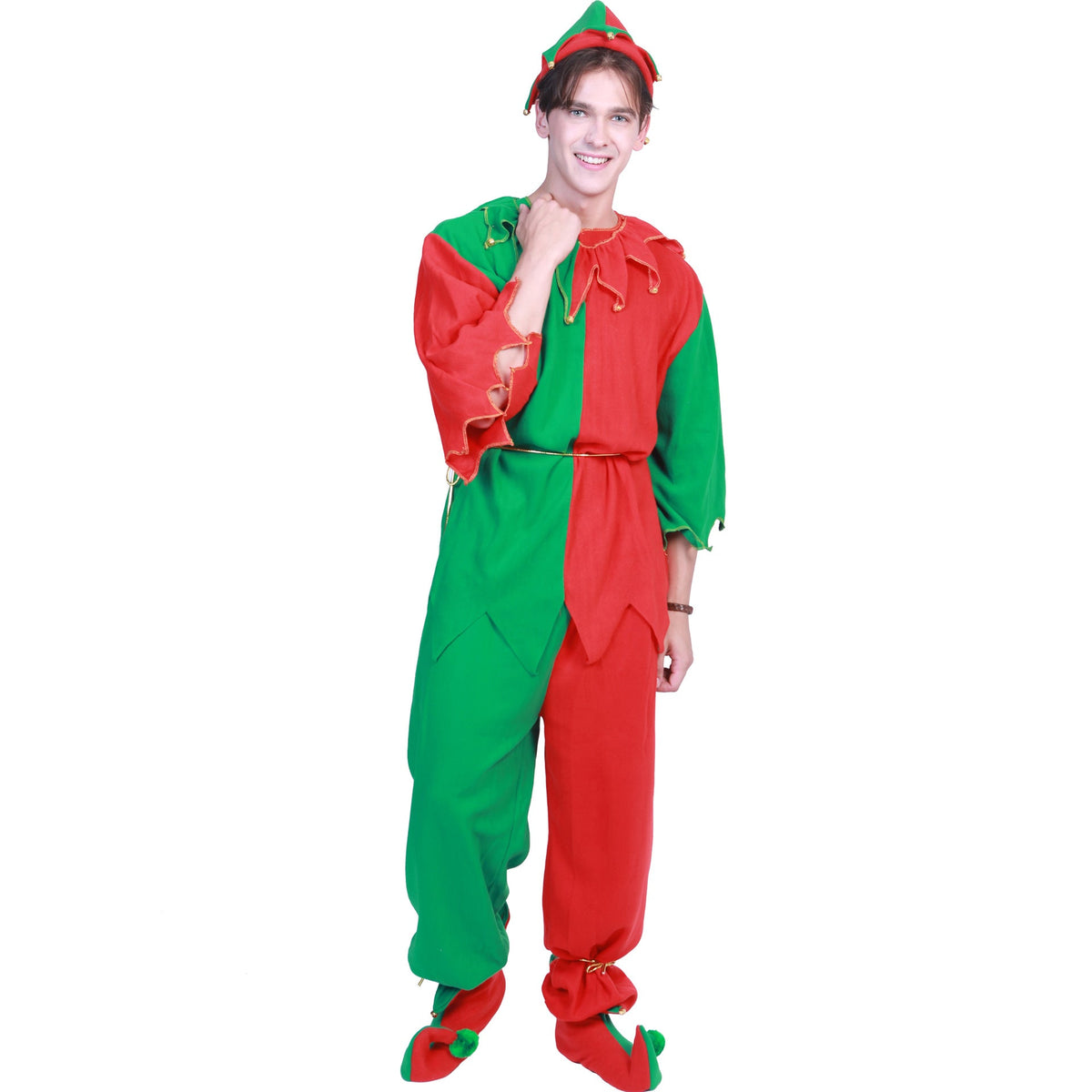 Elf Costume Group Family Christmas Outfit with Shoes Full Sets