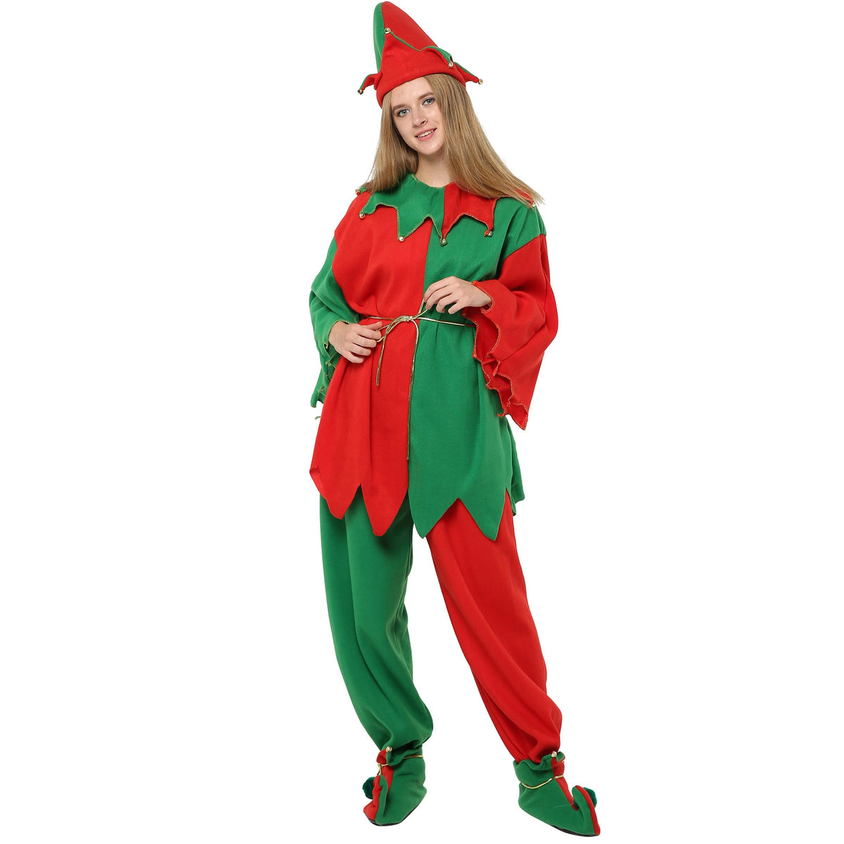 Elf Costume Group Family Christmas Outfit with Shoes Full Sets