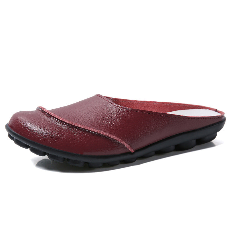 Zilool Slippers Wear Leather Soft Soles And Comfortable Flat Shoes