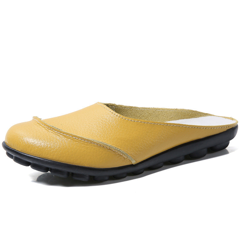 Zilool Slippers Wear Leather Soft Soles And Comfortable Flat Shoes