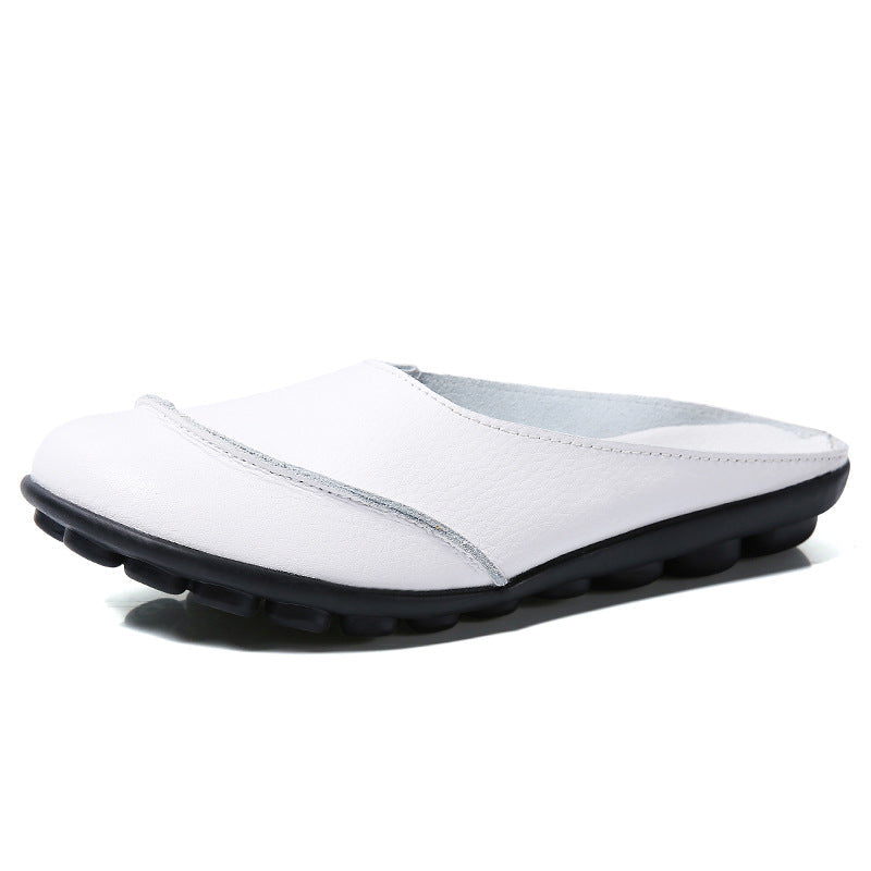 Zilool Slippers Wear Leather Soft Soles And Comfortable Flat Shoes