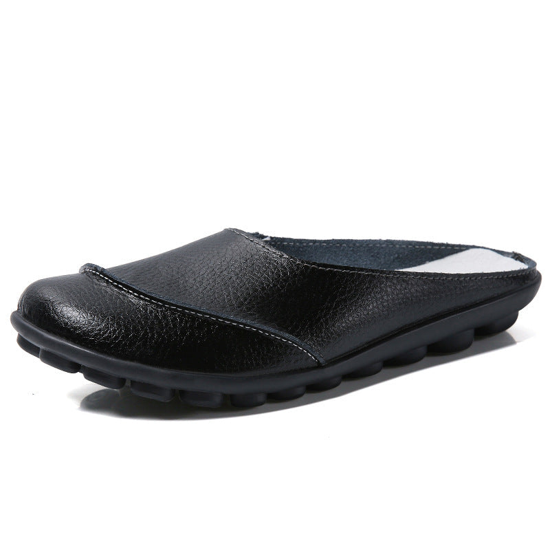 Zilool Slippers Wear Leather Soft Soles And Comfortable Flat Shoes