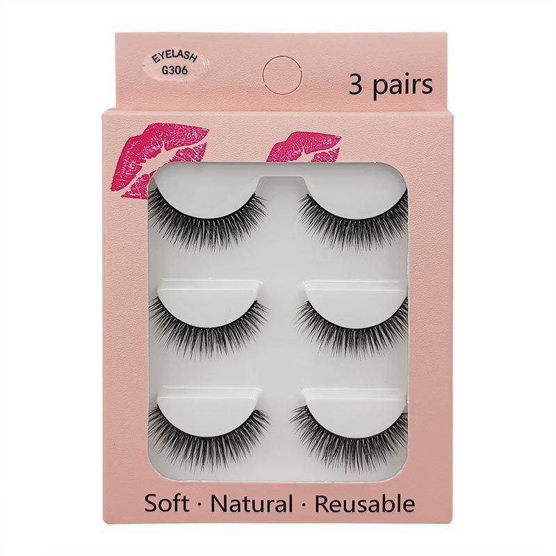 New Waterproof 3 Pairs Mink Hair Eyelashes