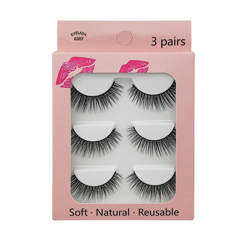 New Waterproof 3 Pairs Mink Hair Eyelashes