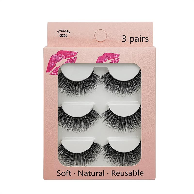 New Waterproof 3 Pairs Mink Hair Eyelashes