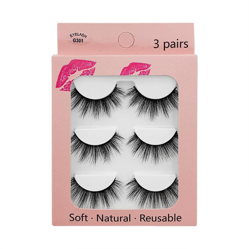 New Waterproof 3 Pairs Mink Hair Eyelashes