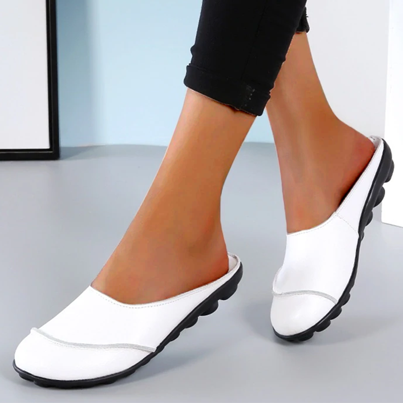 Zilool Slippers Wear Leather Soft Soles And Comfortable Flat Shoes