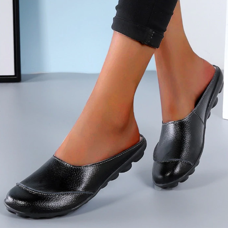 Zilool Slippers Wear Leather Soft Soles And Comfortable Flat Shoes