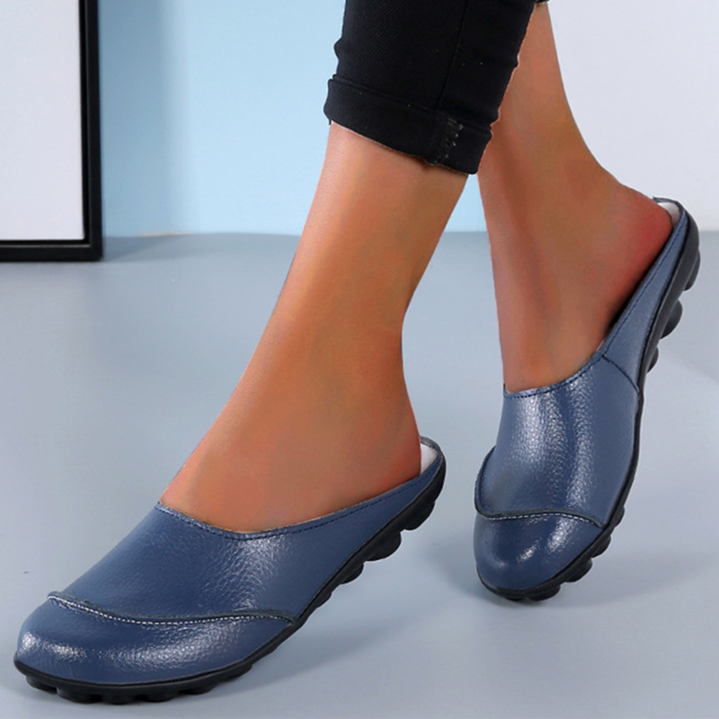 Zilool Slippers Wear Leather Soft Soles And Comfortable Flat Shoes