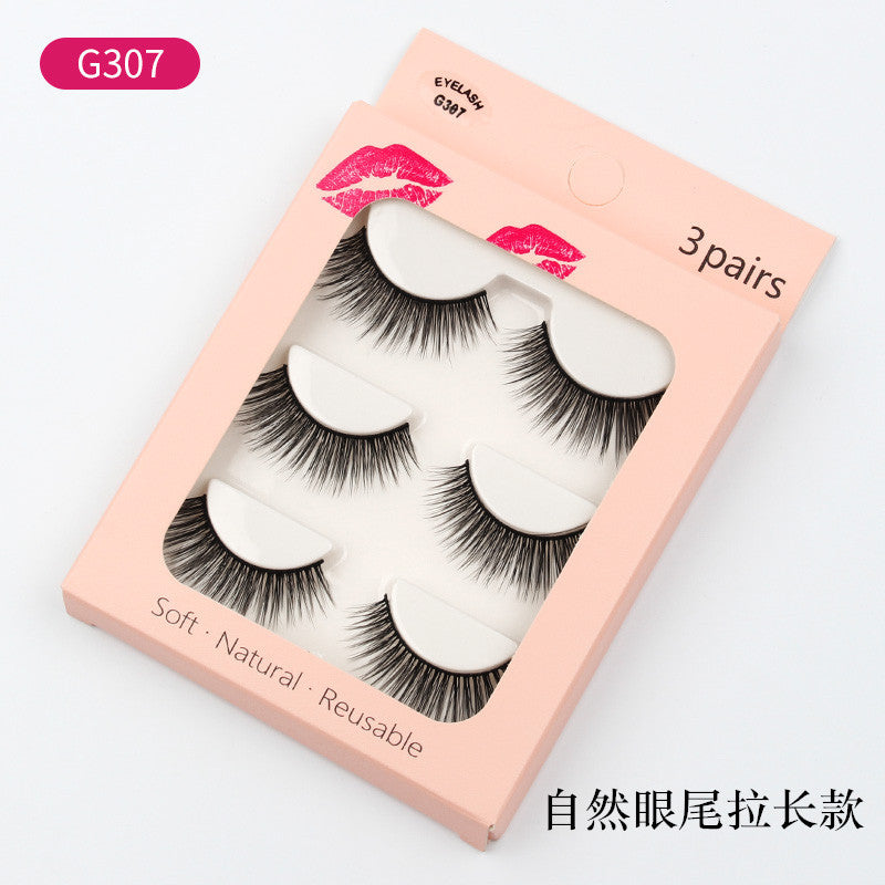 New Waterproof 3 Pairs Mink Hair Eyelashes