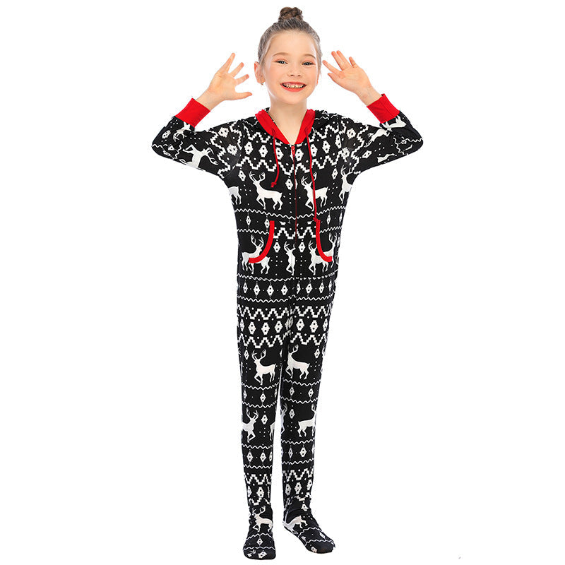 Matching Family Christmas Onesie One-piece Footed Pajamas