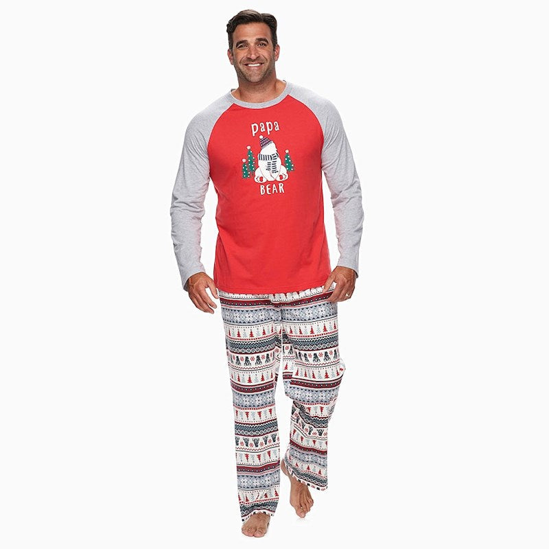 Christmas Family Matching Sleepwear Pajamas Sets White Snowman Trees Top and Pants 6