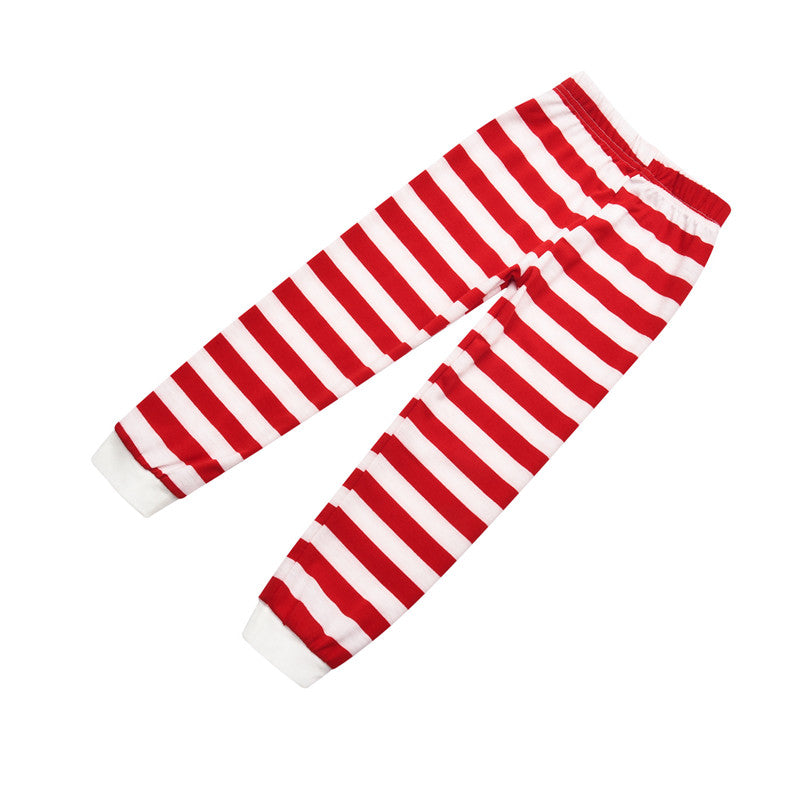 Christmas Family Matching Sleepwear Pajamas Sets Red Christmas Santa Claus Top and Stripes Pants 14