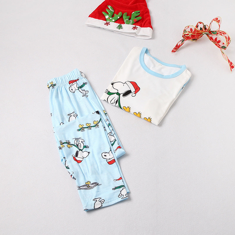 Christmas Family Matching Sleepwear Pajamas Sets Print Cartoon Snoopy Top and Pants 8