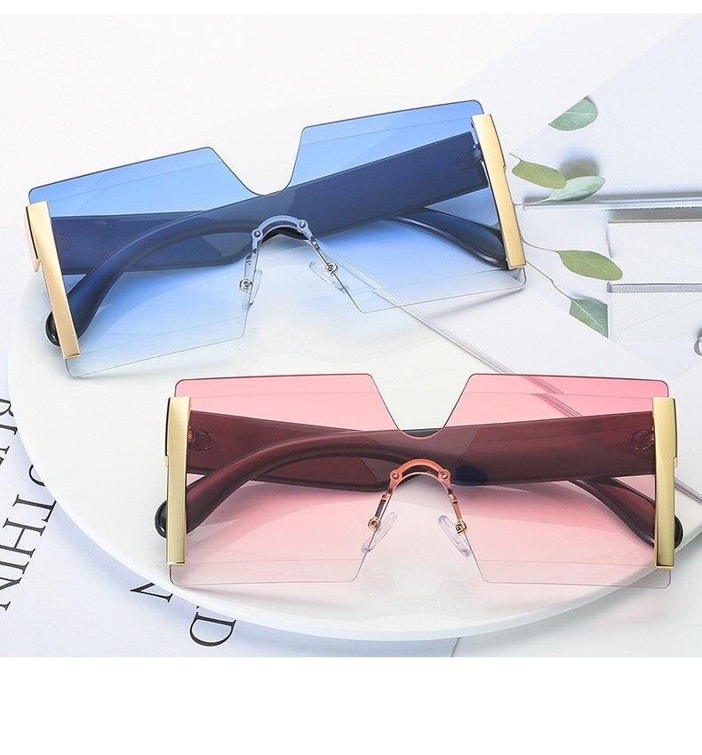 2021 new jointed rimless sunglasses women men oversized personalized glasses