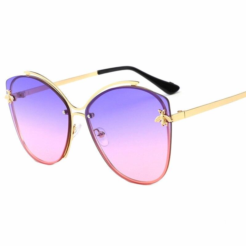 2021 Glittery Frame Irregular Sunglasses Gradient Luxury Cat Eye Eyewear