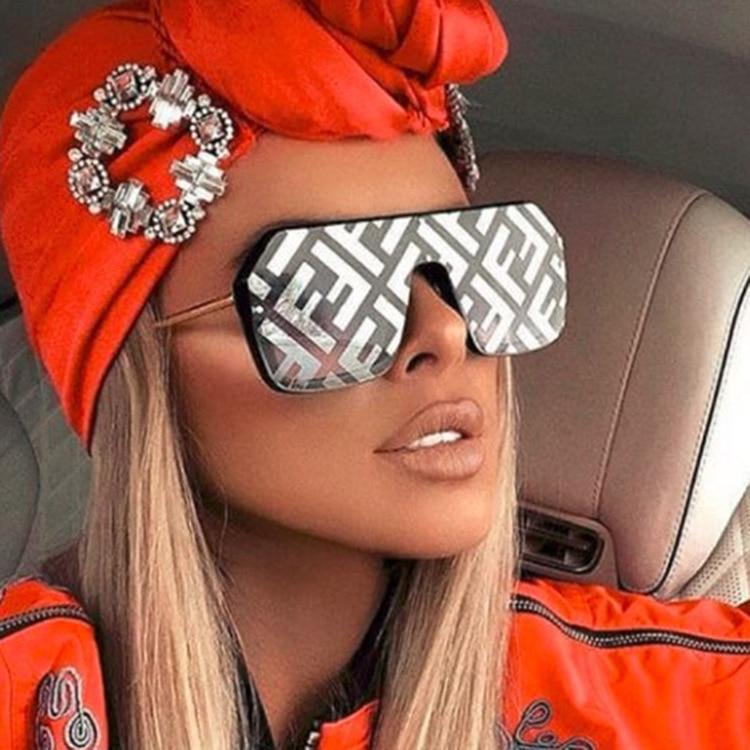 2021 Futuristic Leopard FF Sunglasses Women Oversized Glasses