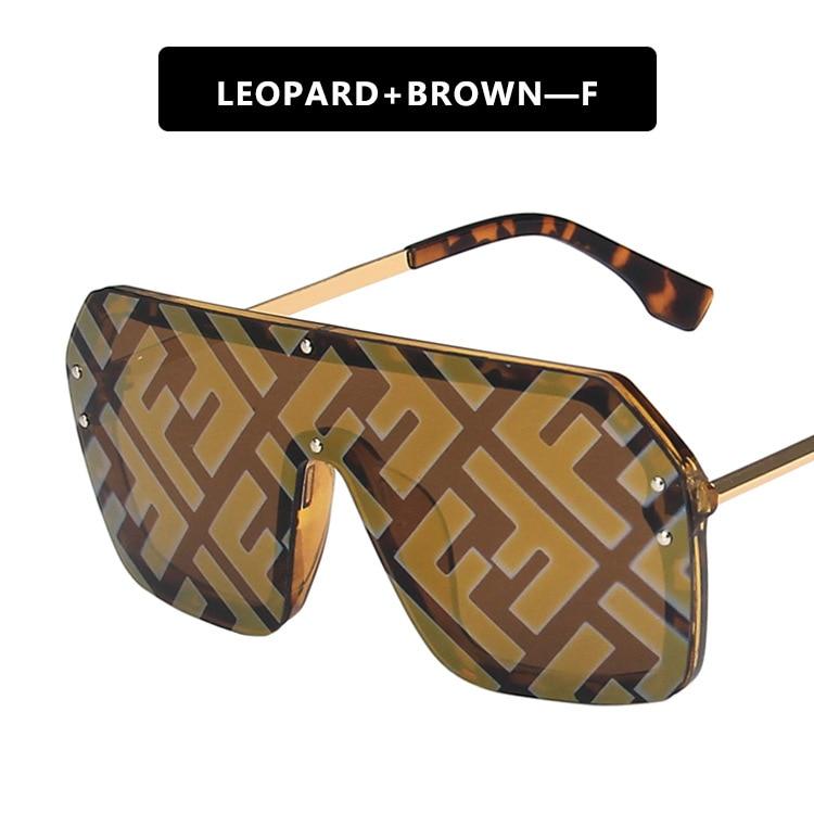 2021 Futuristic Leopard FF Sunglasses Women Oversized Glasses