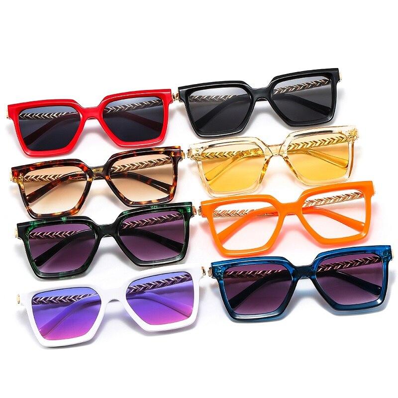 2021 New Fashion Cat Eye Sunglasses Women Men Leopard Black Gradient Lens Metal Luxury Frame Brand Designer Square Sunglasses