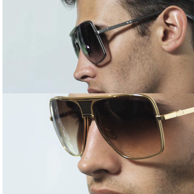 Men Polarized Big Square Frame Luxury UV400 Retro Sunglasses