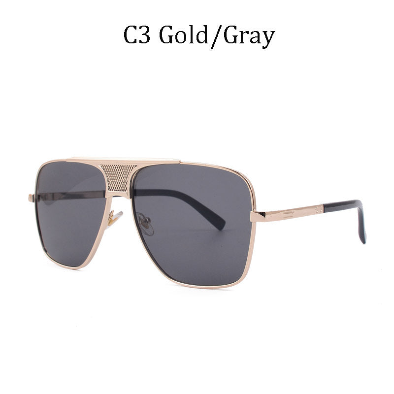 Men Polarized Big Square Frame Luxury UV400 Retro Sunglasses