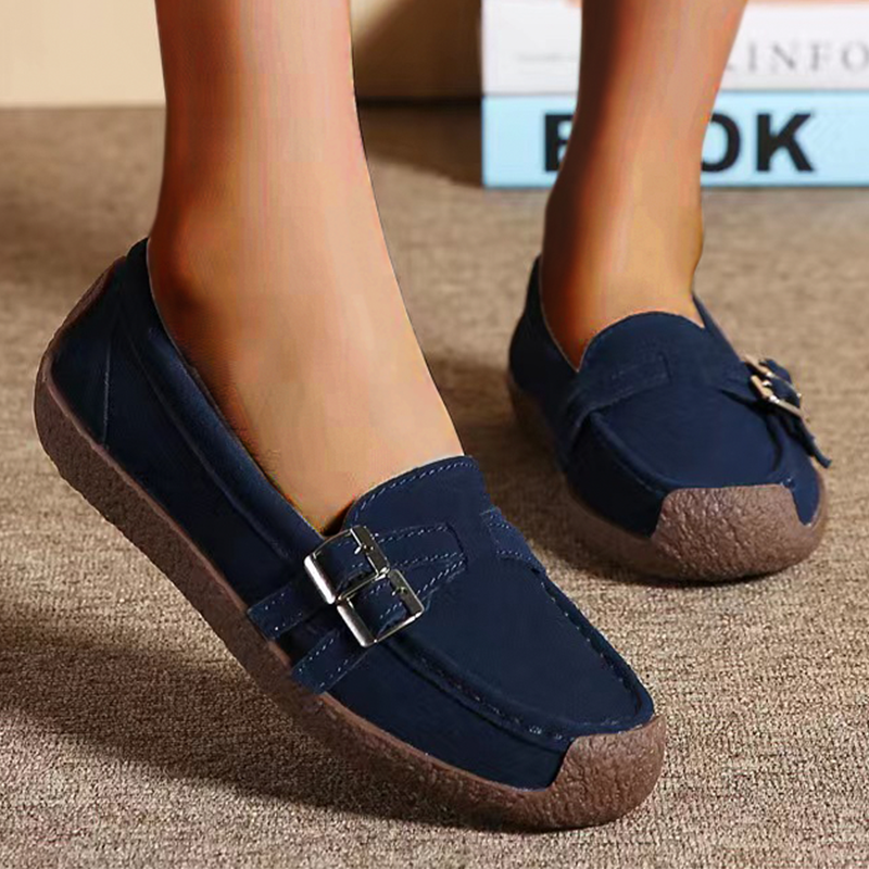 Zilool Leather Flat-bottomed Casual Shoes