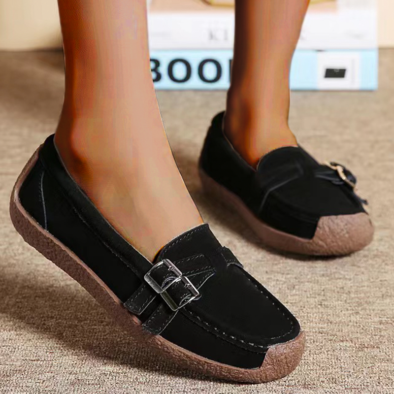 Zilool Leather Flat-bottomed Casual Shoes