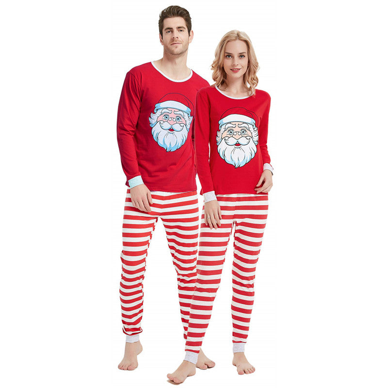 Christmas Family Matching Sleepwear Pajamas Sets Red Christmas Santa Claus Top and Stripes Pants 10
