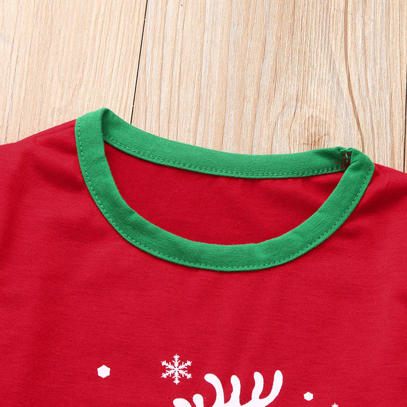 Christmas Family Matching Pajamas Sleepwear Sets Red Deer Stars Top and Christmas Pattern Pants 18