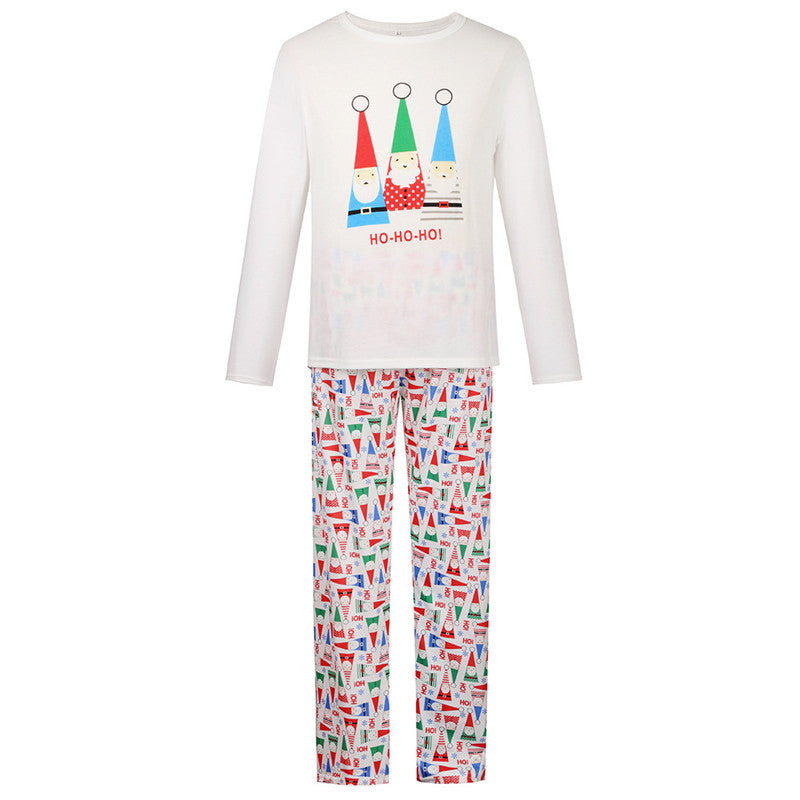 Christmas Family Matching Sleepwear Pajamas Sets Christmas Santa Claus Hohoho Top and Prints Pants 12